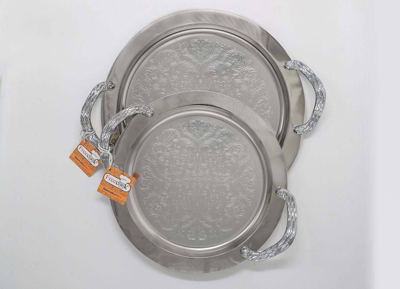گردکف گلدار دسته نقره ای-0190