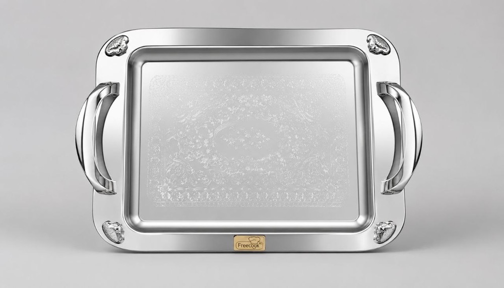 مستطیل کوچک گلدارپایه دار نقره ای_0075