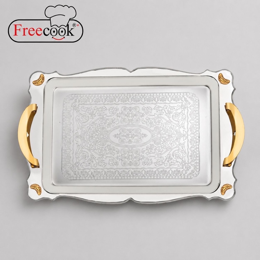 مستطیل کوچک دالبرکف گلدارپایه داردسته طلایی_0089