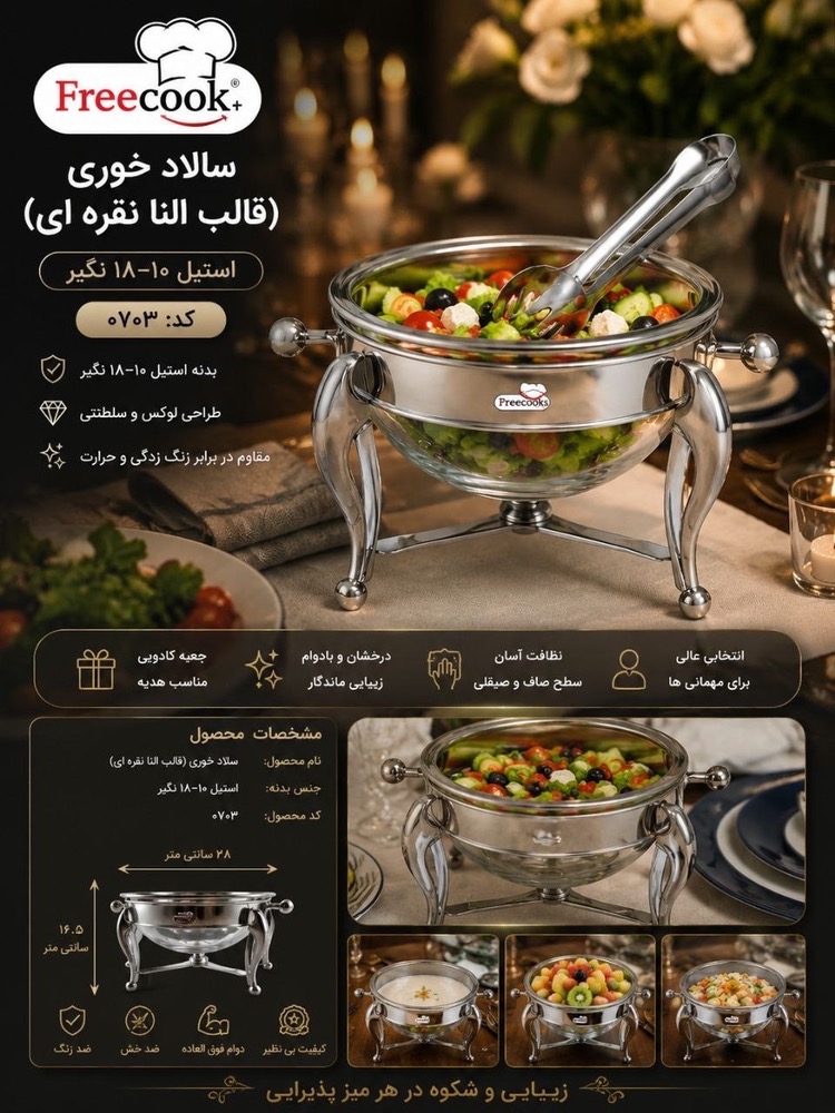 سالاد خوری النا نقره ای-۰۷۰۳